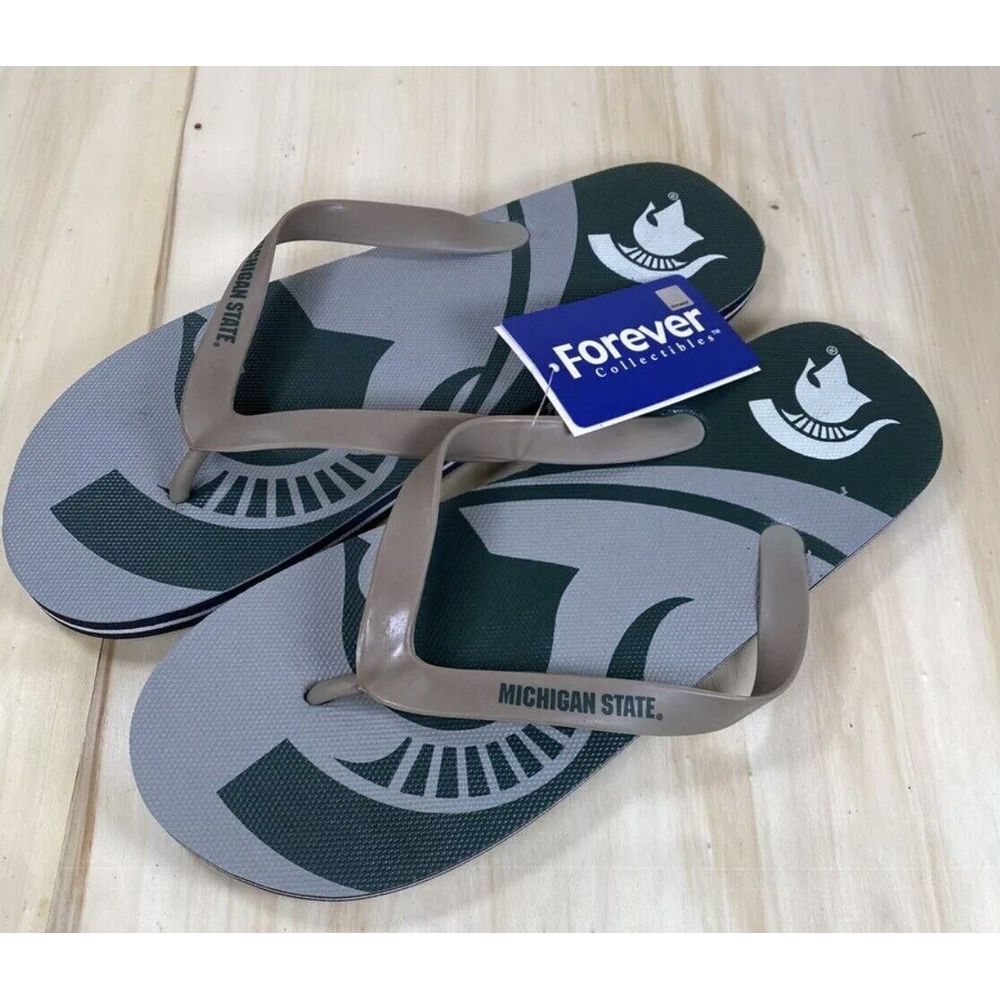 Michigan State Spartans NCAA Team Name Logo Flip Flops‎ New Size Medium Mens 7-8